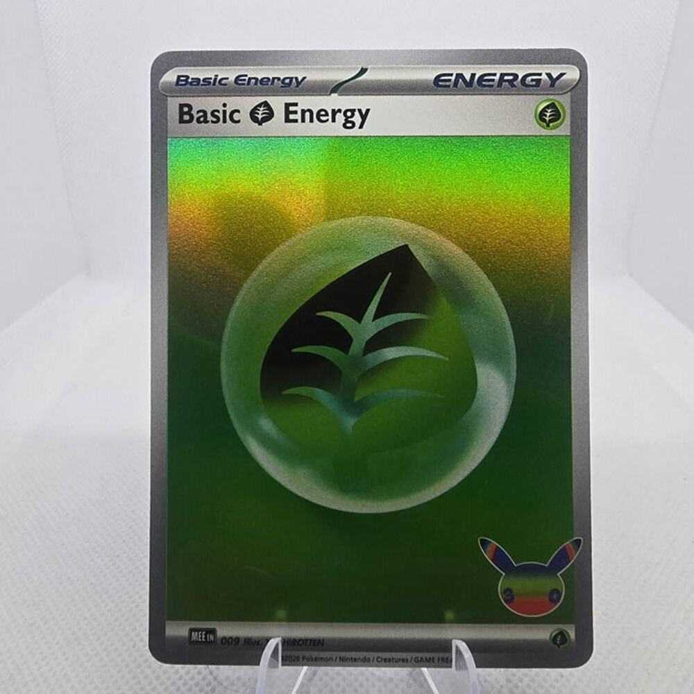Pokemon basic grass energy holo 9 30th celebration